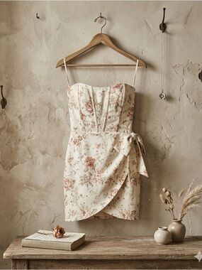 V. Chapman Nasturtium Corset Mini Dress Carmel Valley Rose NWT